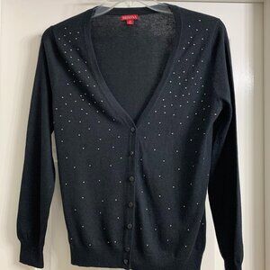 Merona Brand Women's Black Button-down Sweater, Size Large